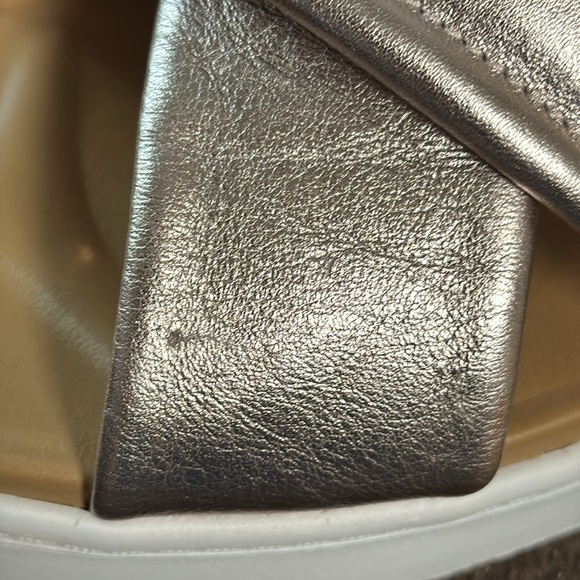 UGG Zane Crossband Gold Metallic Platform Sandal Sz 10 - Picture 4 of 14